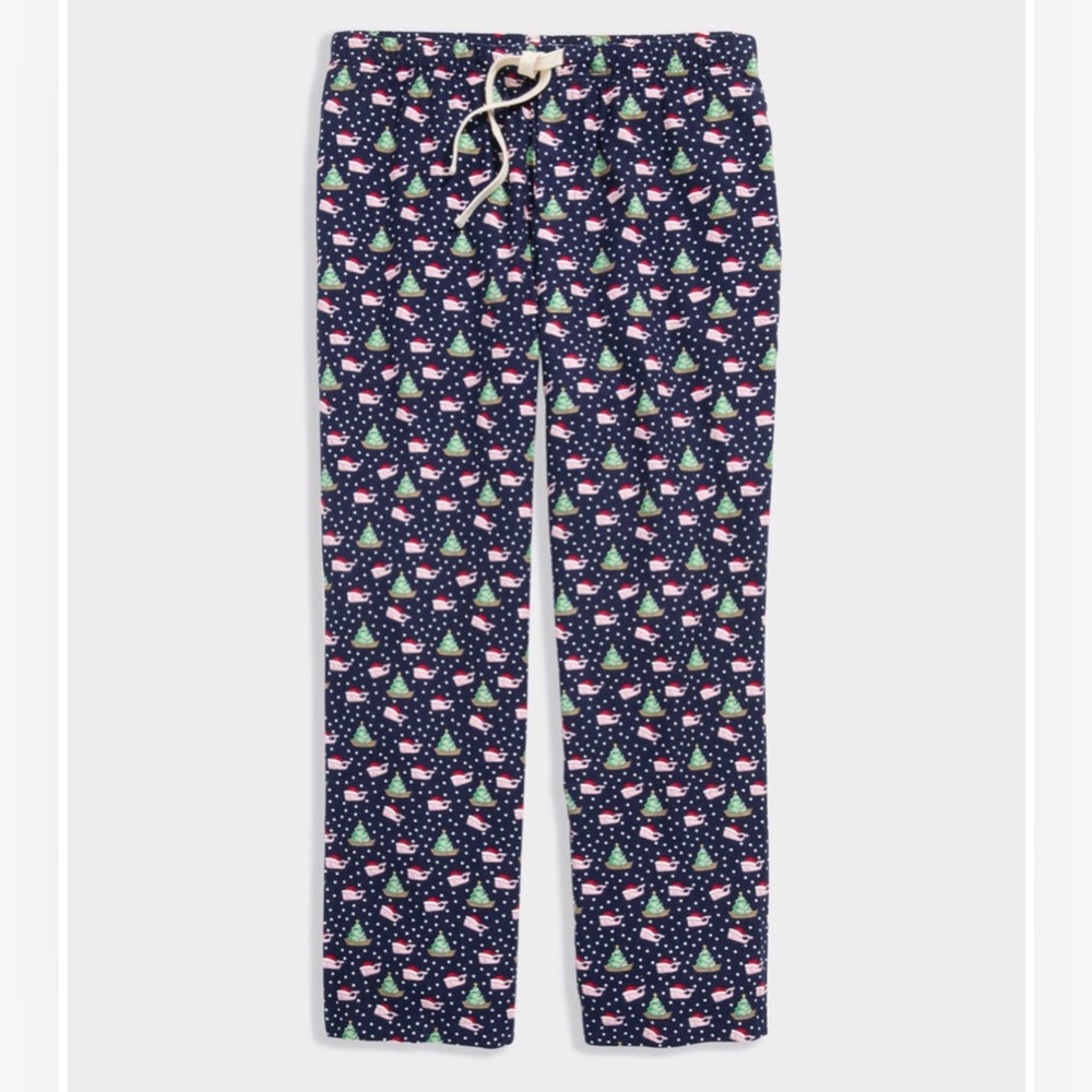 Vineyard Vines Navy Santa Whale Pajama Pants